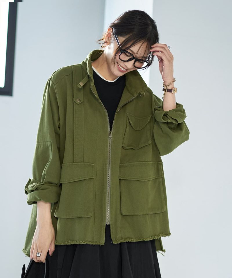 洗い加工ミリタリージャケット | おしゃれな大人レディース