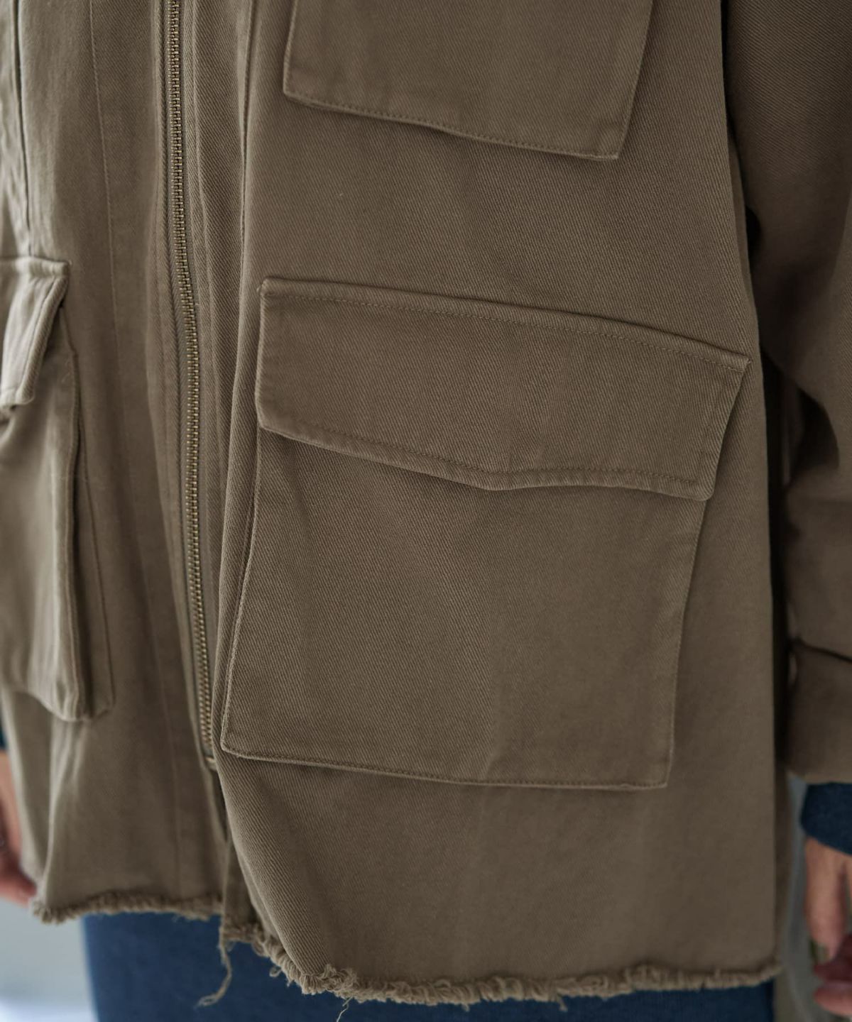 着用イメージ 166㎝　グレイッシュカーキ