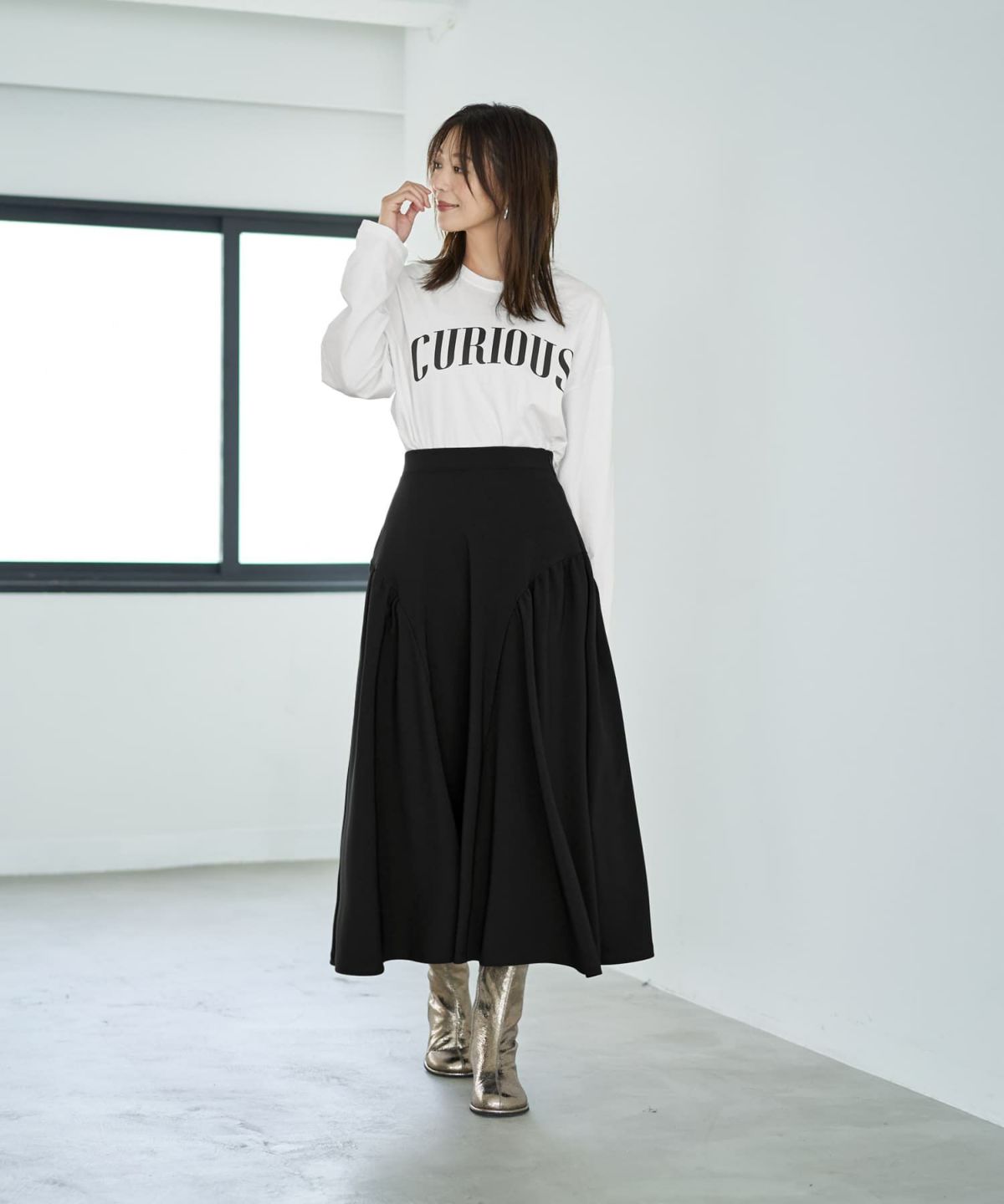 着用イメージ 166cm ホワイト