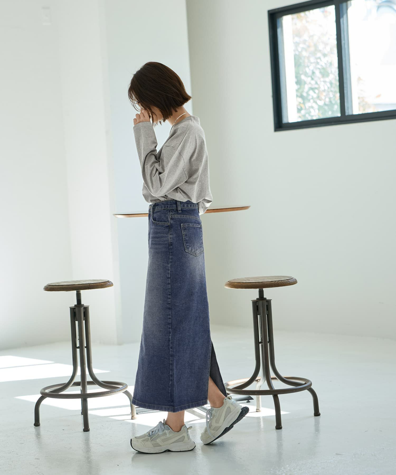 着用イメージ 167cm　グレー