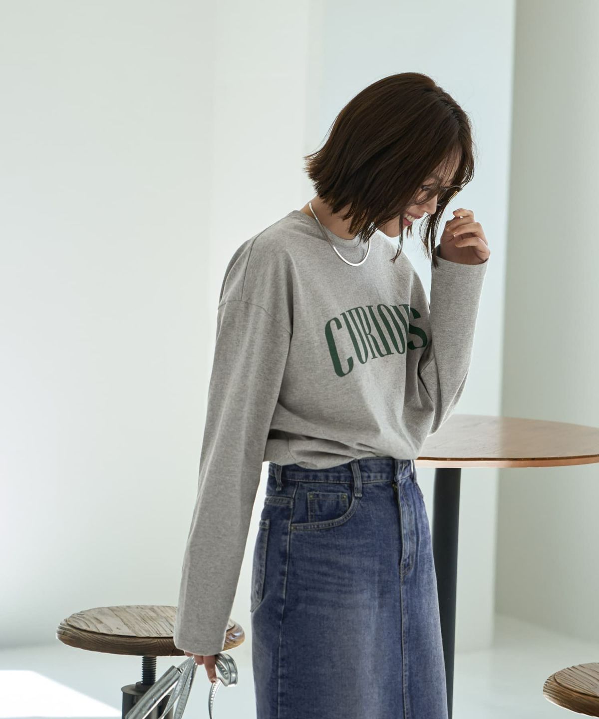 着用イメージ 167cm　グレー