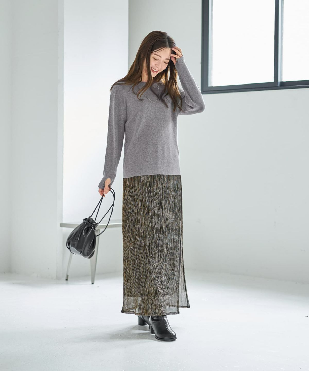 着用イメージ 166cm ノワールブラウン 02サイズ