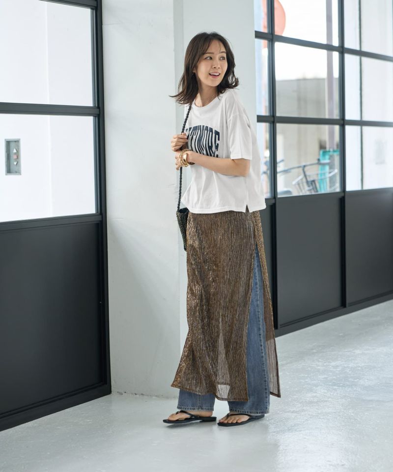 LUXE】キラキラシアーとリブ生地のスカートセット | おしゃれな