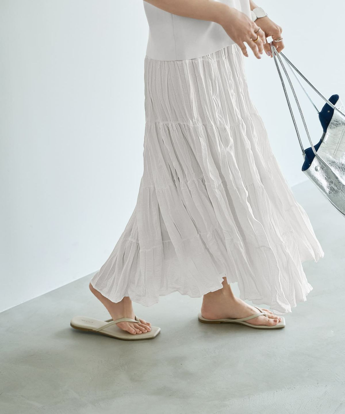 着用イメージ 166cm アイボリー