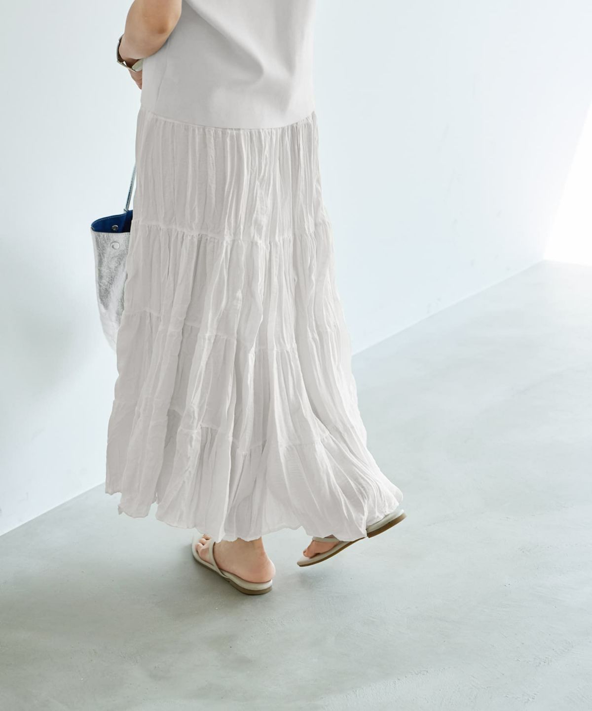 着用イメージ 166cm アイボリー