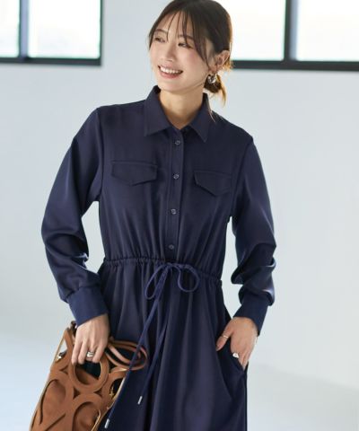 ELENDEEK ウエストマークシャツワンピース ELENDEEK（エレンディーク）の「ウエストマークシャツワンピース