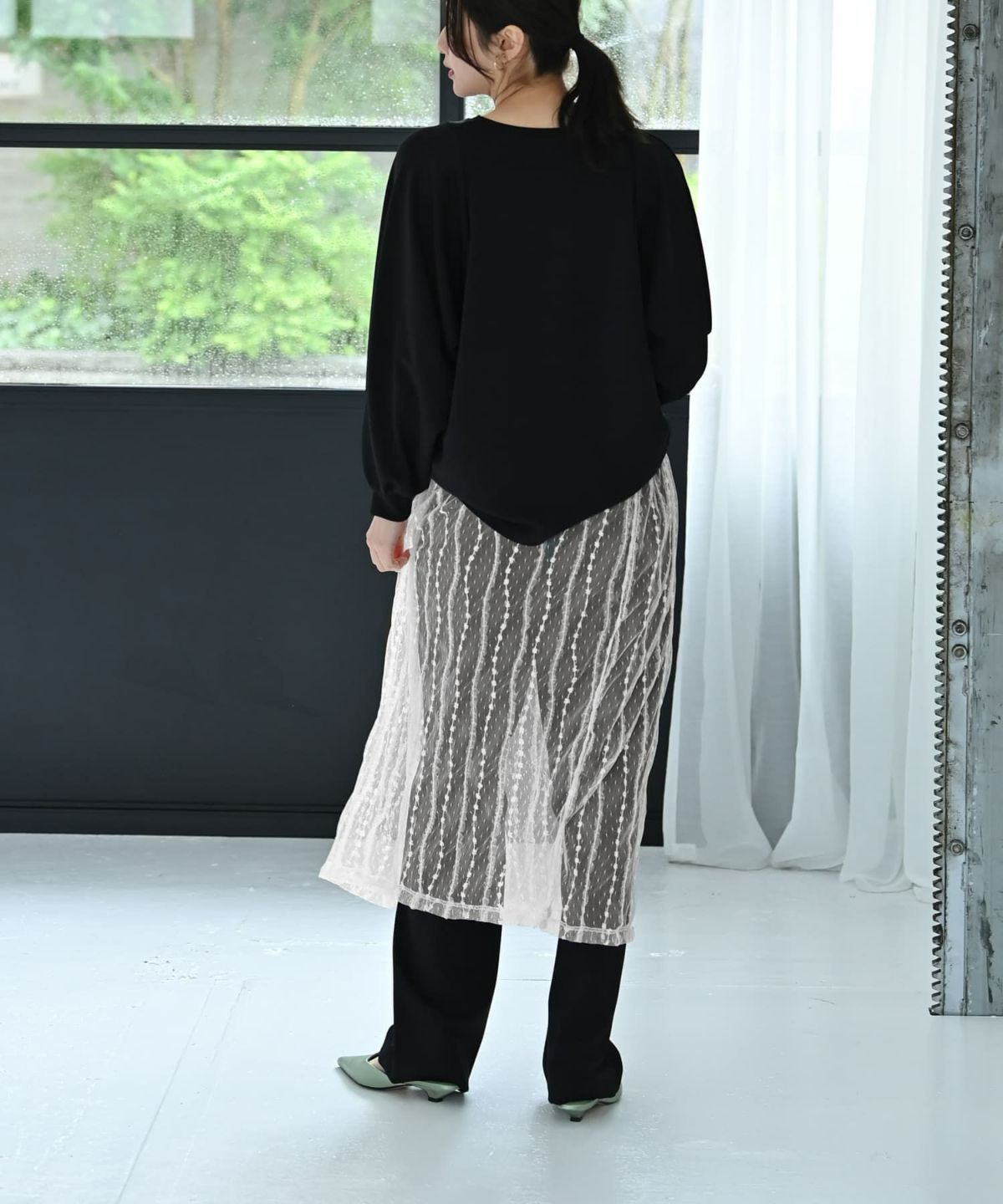 着用イメージ 170cm アイボリー