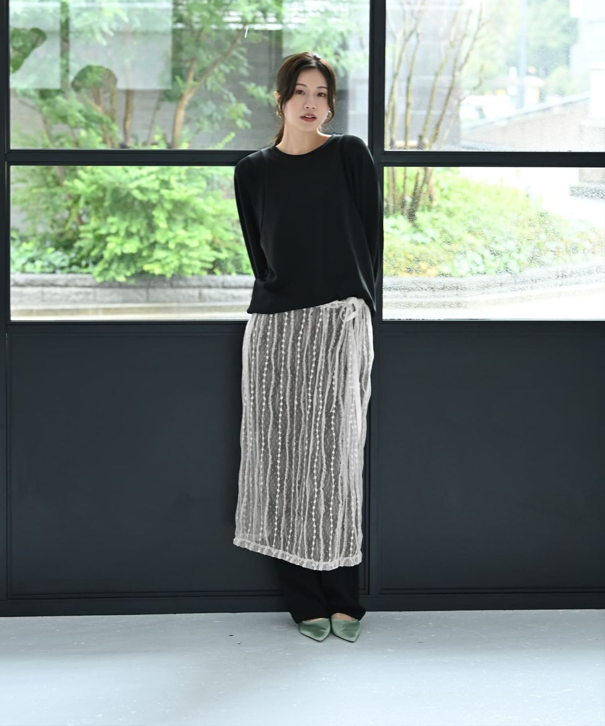 着用イメージ 170cm アイボリー