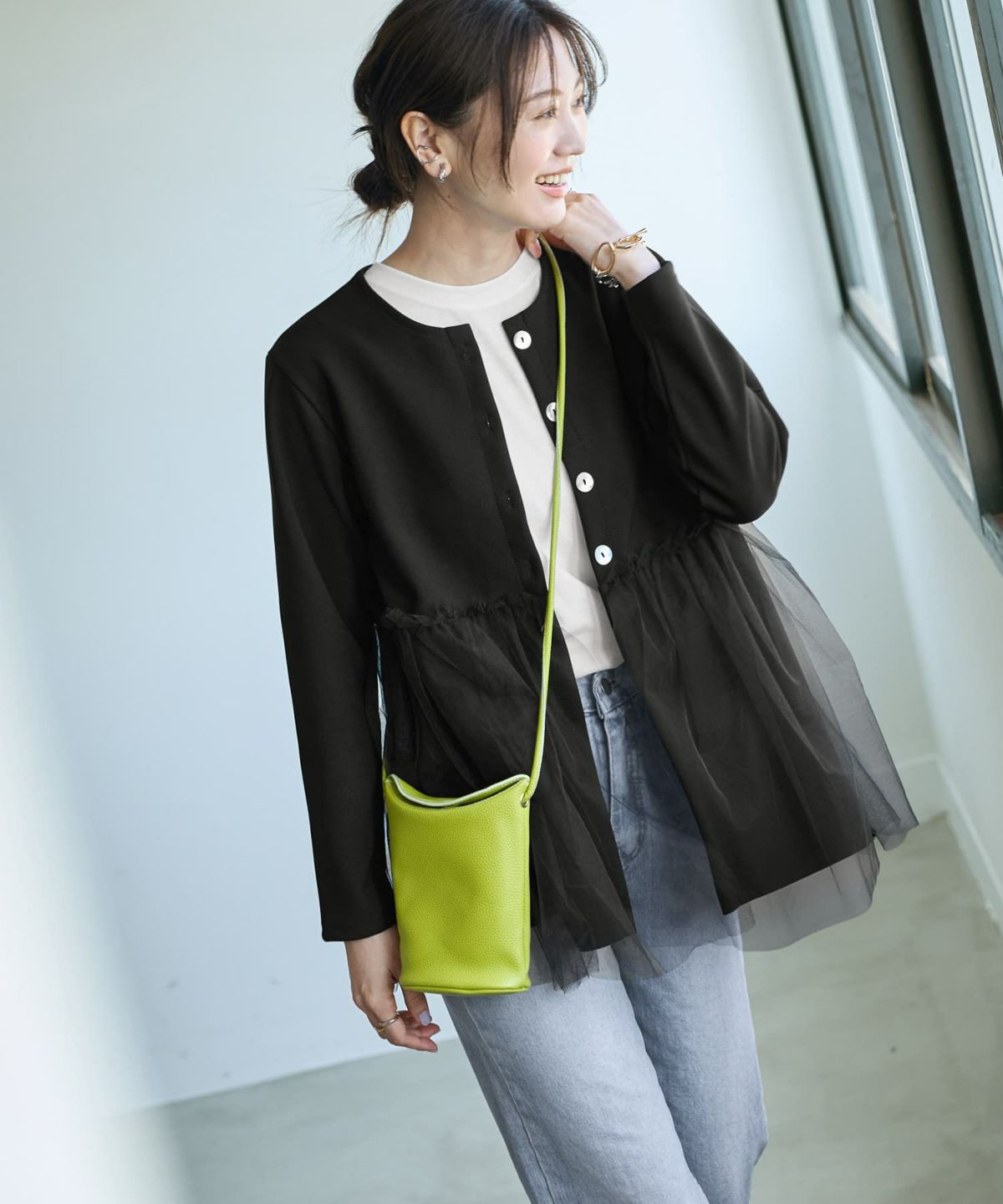 着用イメージ 166cm ブラック