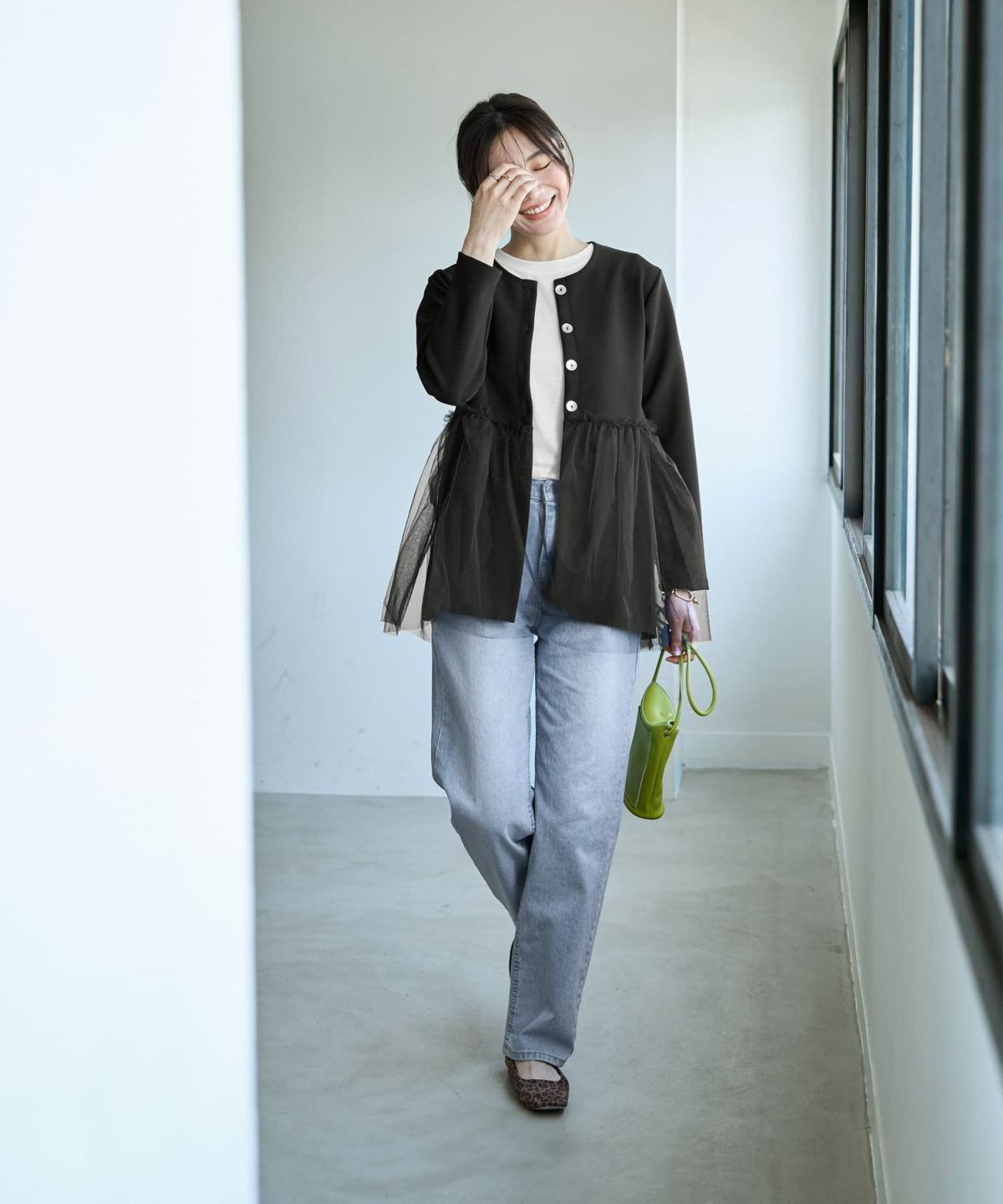 着用イメージ 166cm ブラック