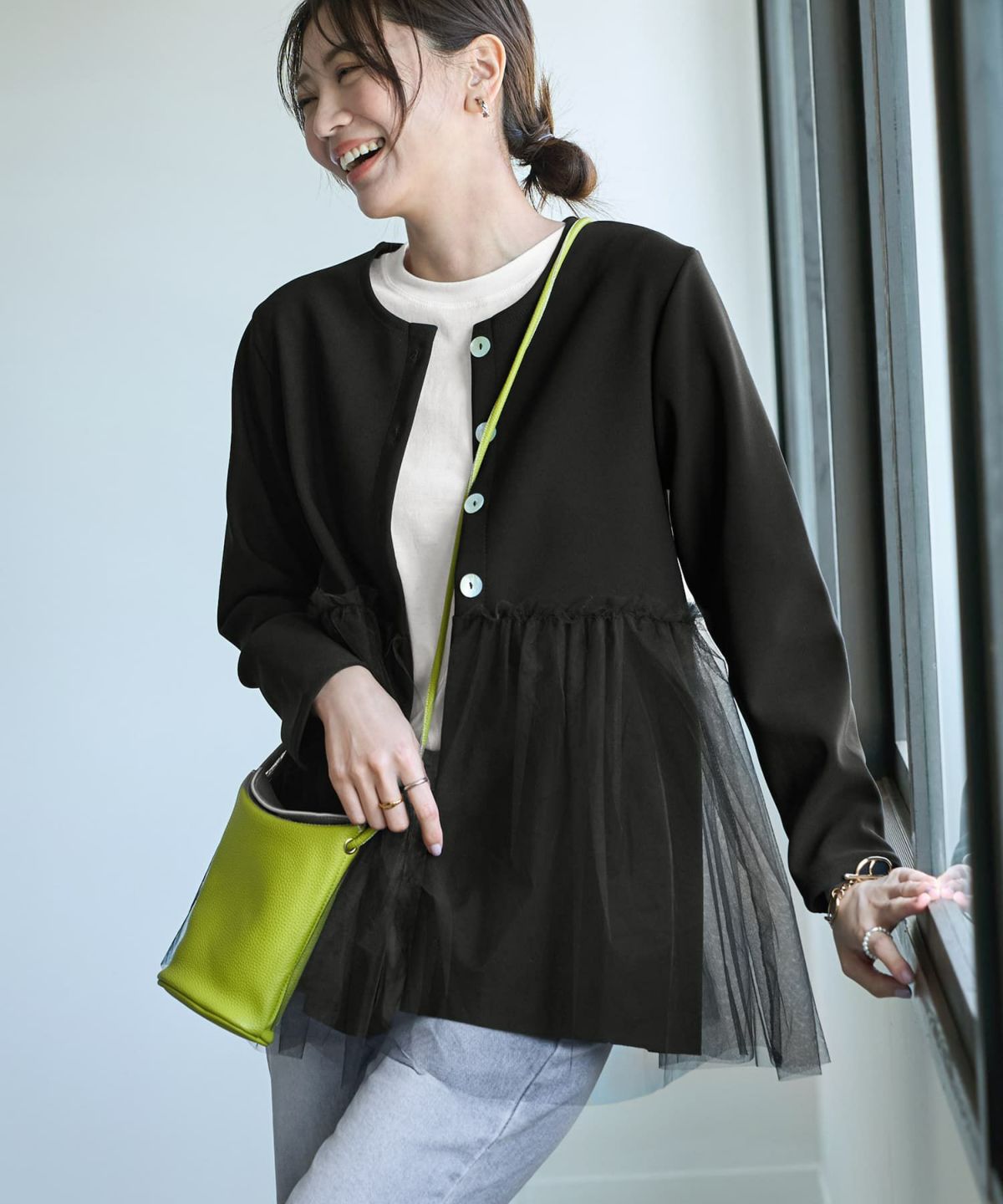 着用イメージ 166cm ブラック