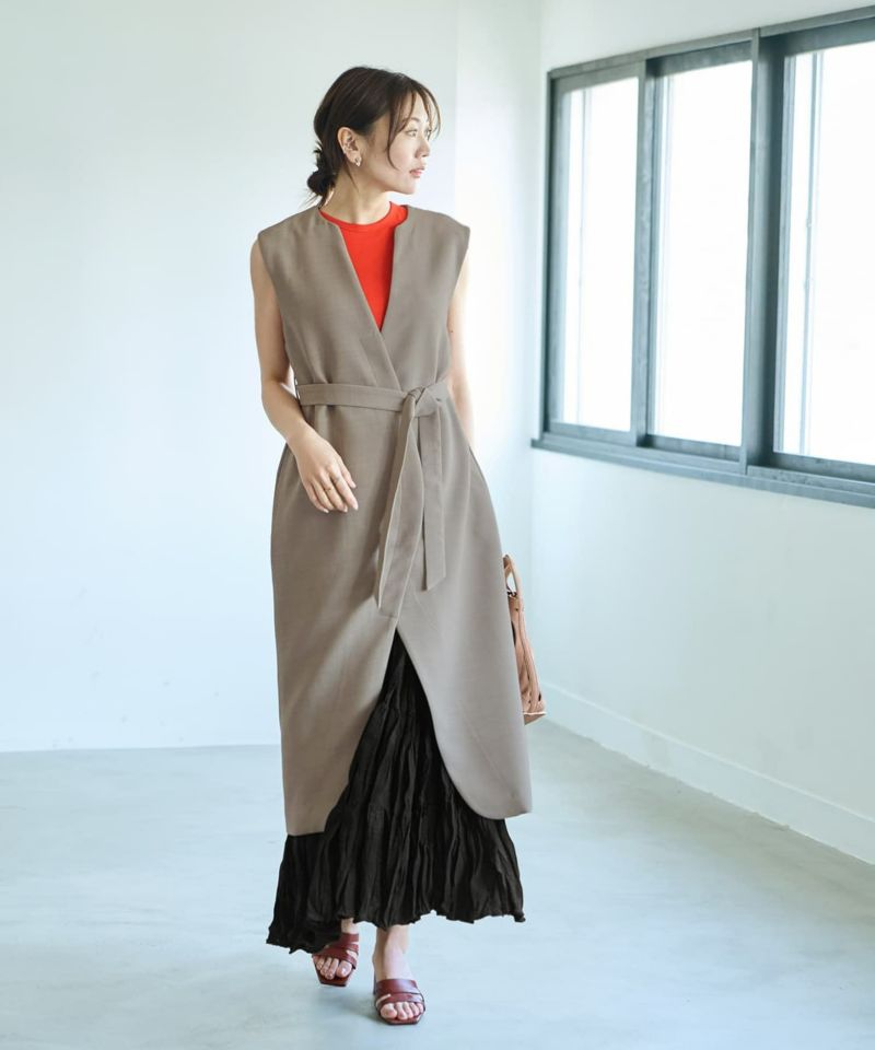 yuuさん専用　デプレ　ロングジレ LUXE】フロントカーブロングジレ | おしゃれな大人レディース