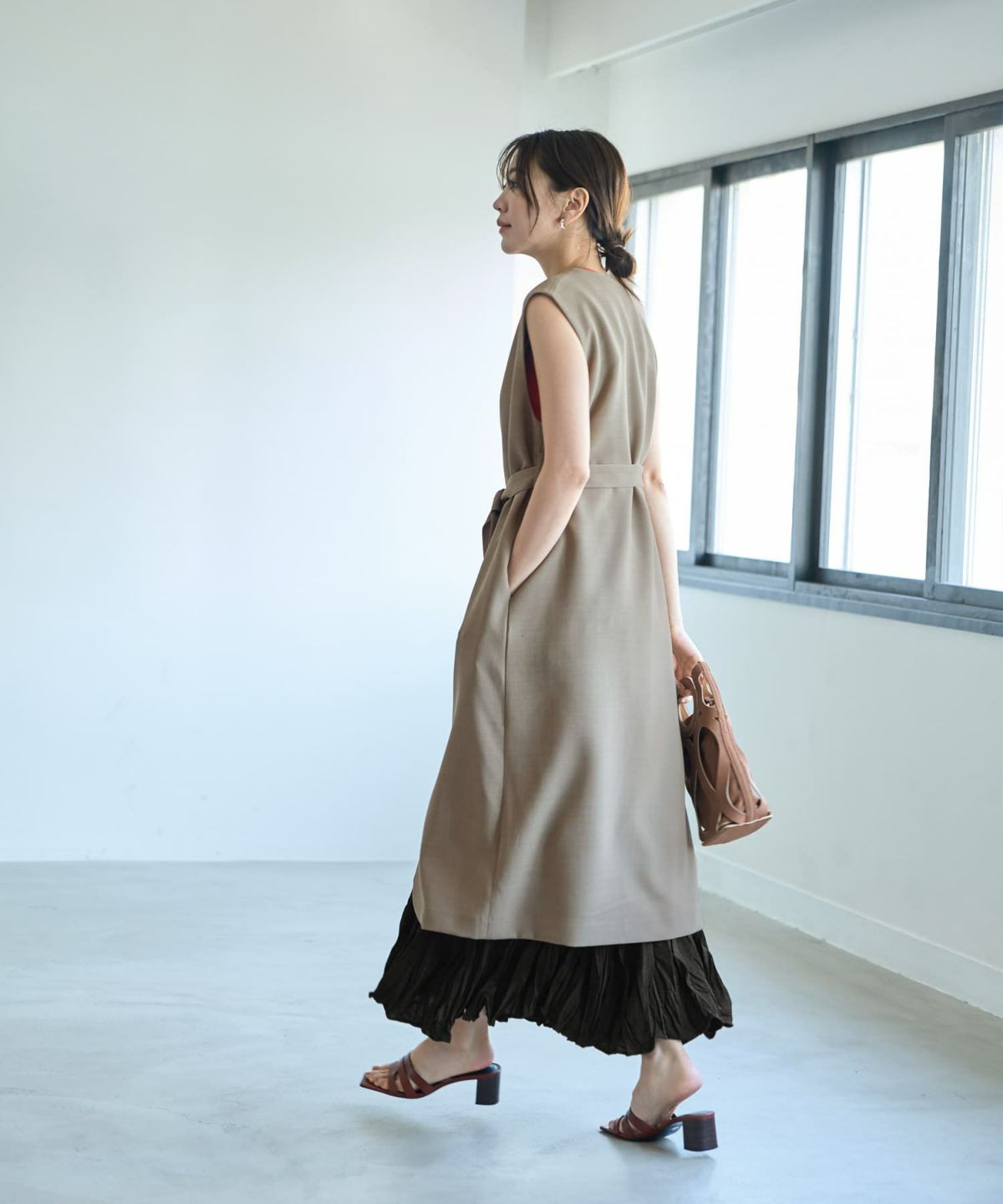 着用イメージ 166cm サンドベージュ