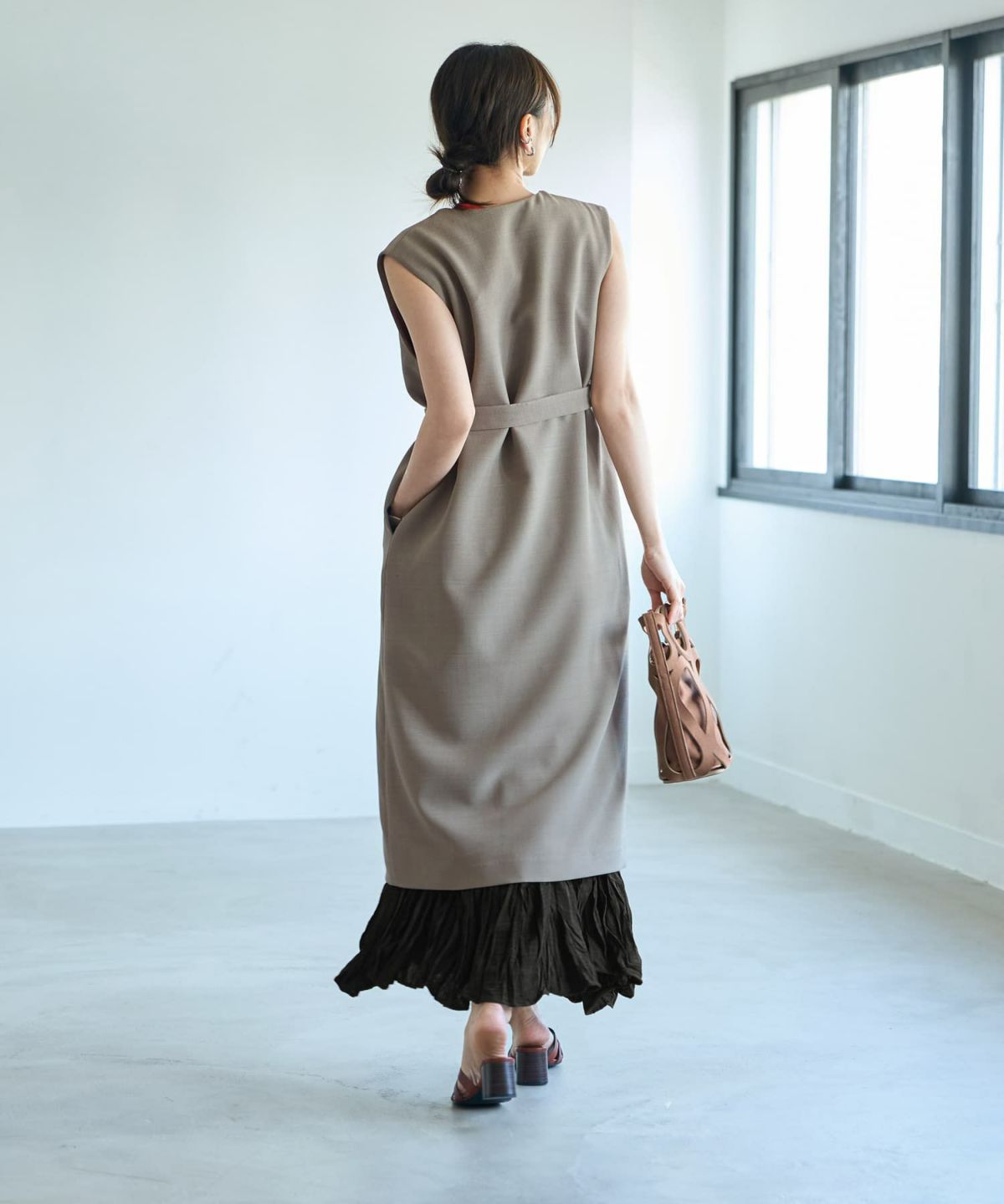 着用イメージ 166cm サンドベージュ