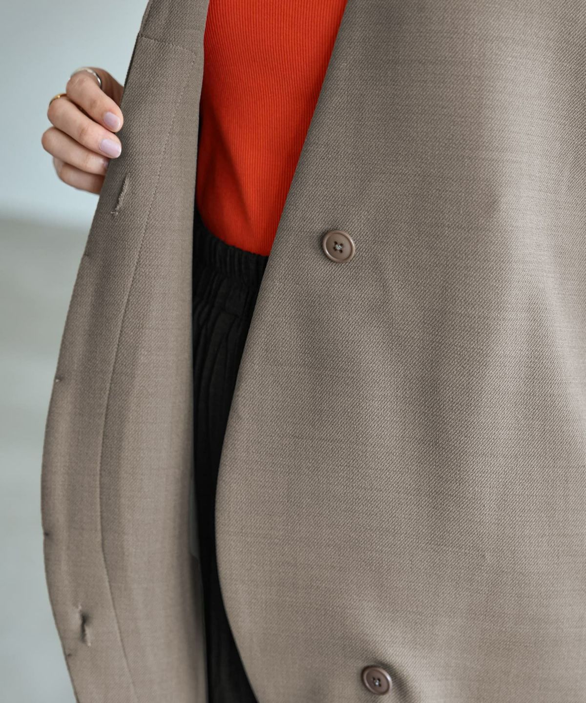 着用イメージ 166cm サンドベージュ