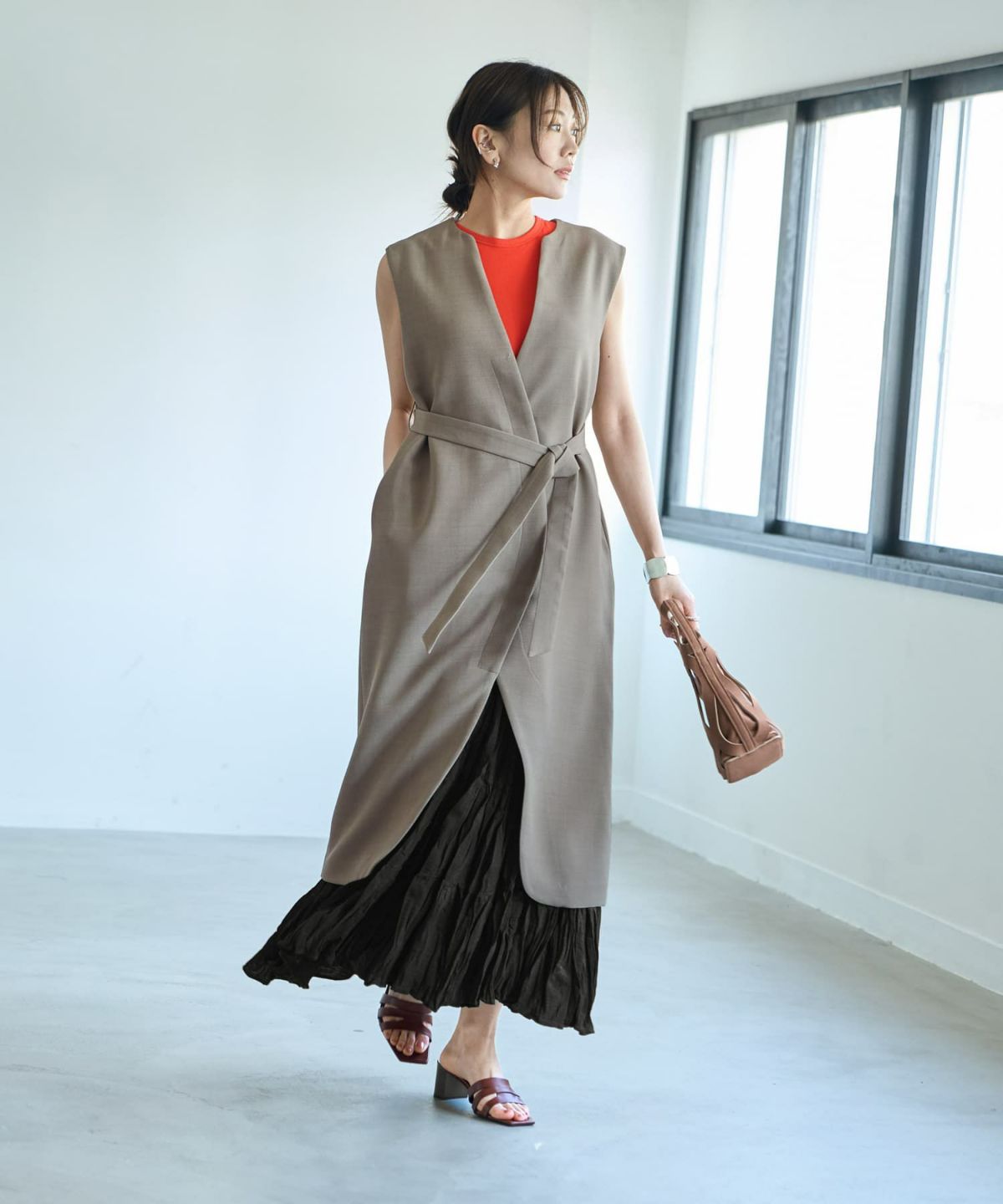 着用イメージ 166cm サンドベージュ