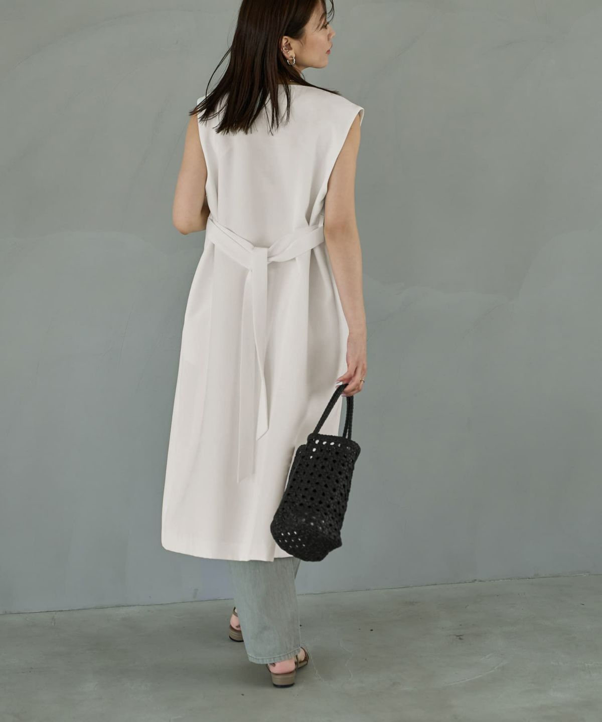 着用イメージ 166cm アイボリー