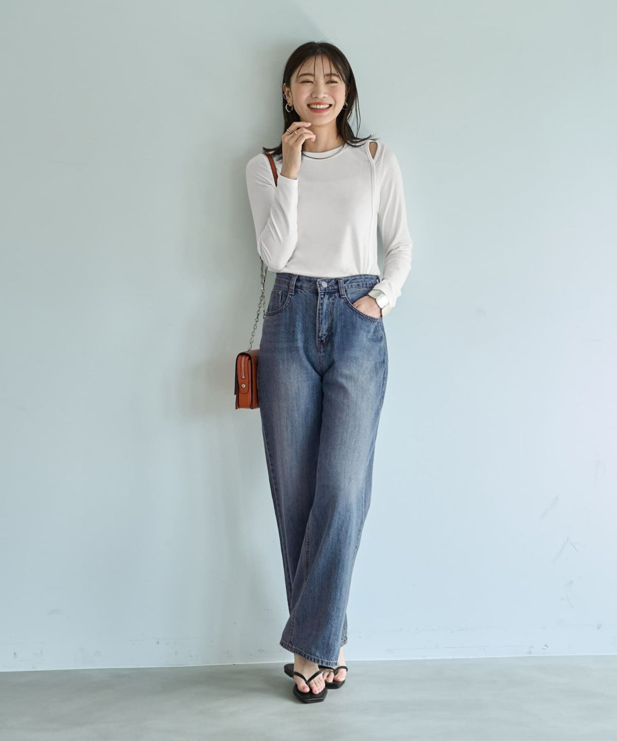 着用イメージ 166cm ホワイト