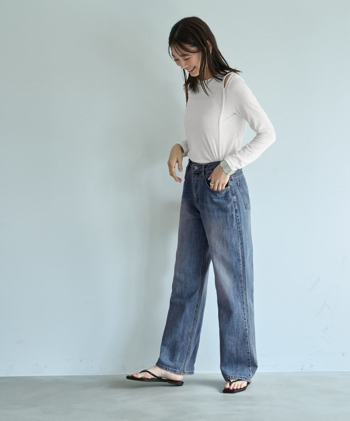 着用イメージ 166cm ホワイト