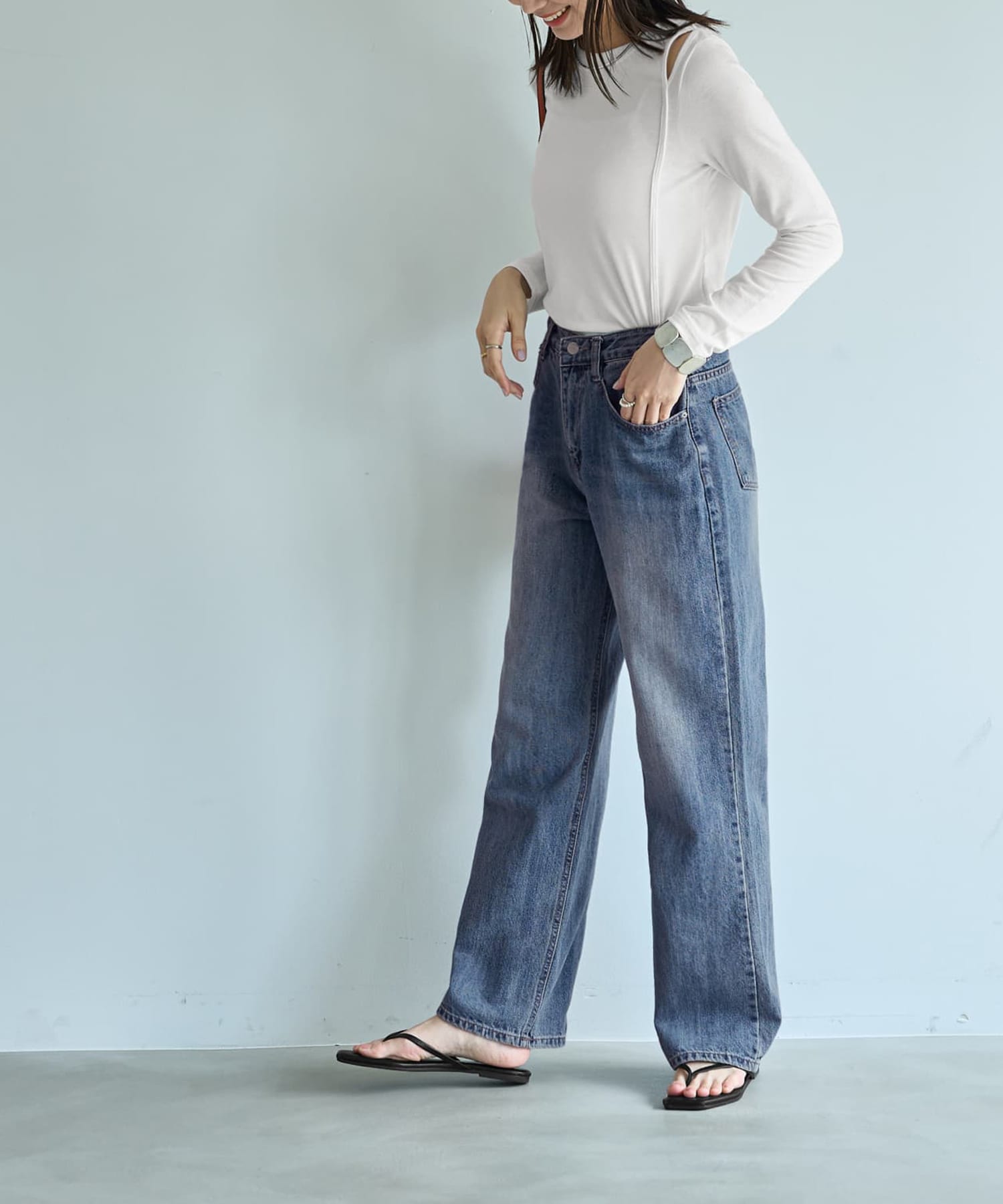 着用イメージ 166cm ホワイト