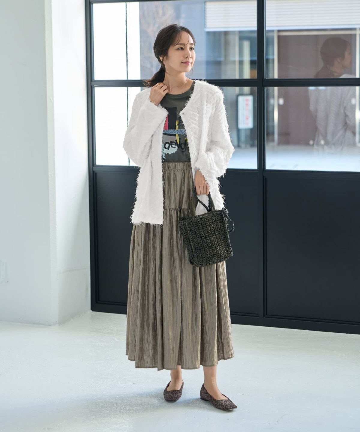 着用イメージ　168cm ホワイト