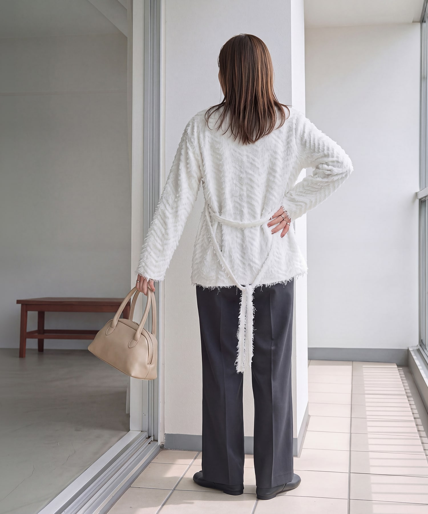 着用イメージ 166cm ホワイト