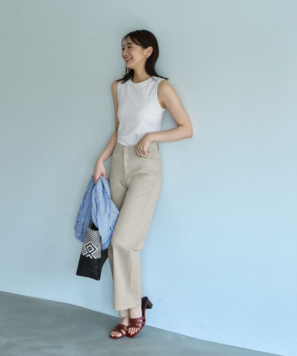 着用イメージ 166cm Sサイズ グレージュ