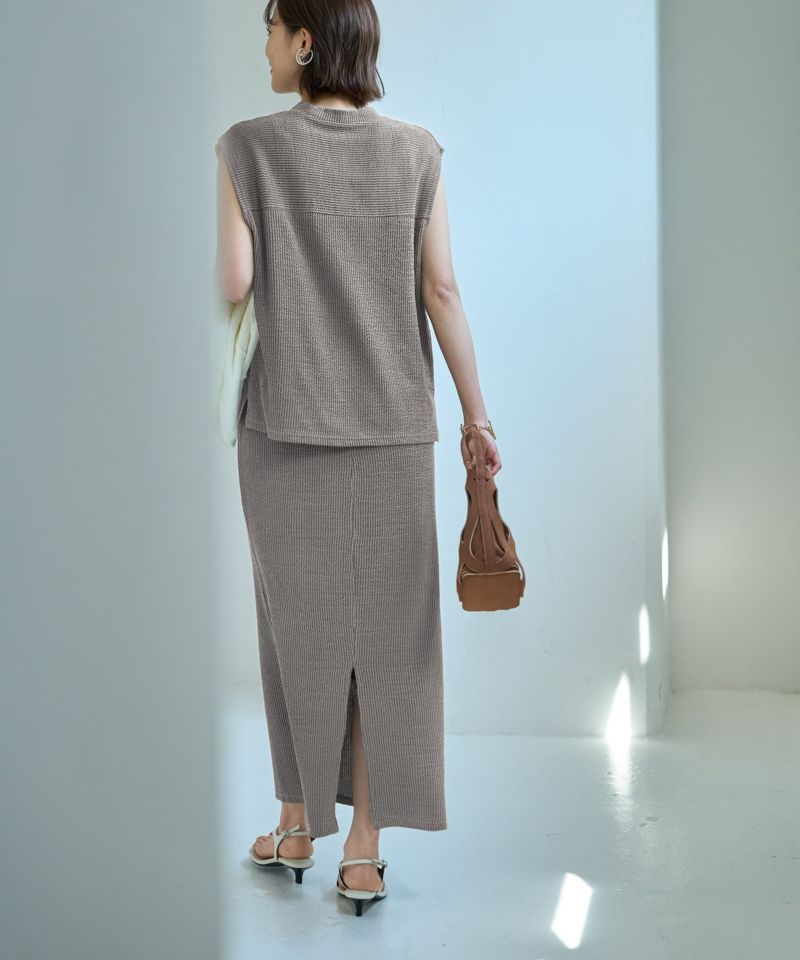 LUXE】ストライプ状フリルのカットソーセットアップ