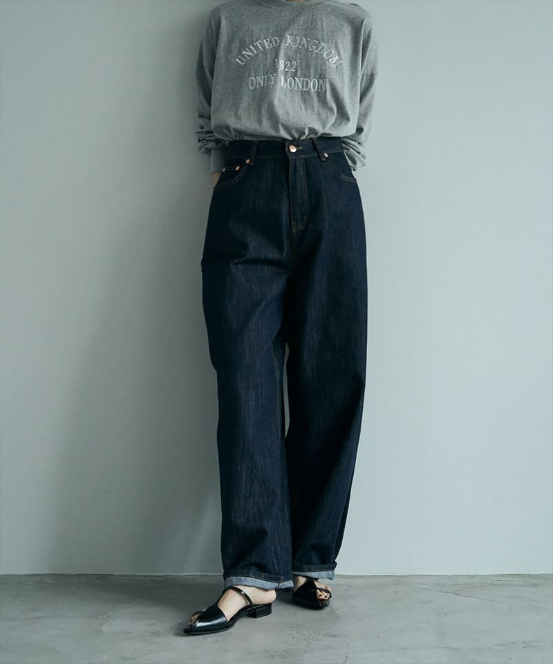 美品 marjour TUCK DENIM タックデニムパンツ 濃紺 ワイド M MARJOUR】TUCK DENIM | おしゃれな大人レディースファッション