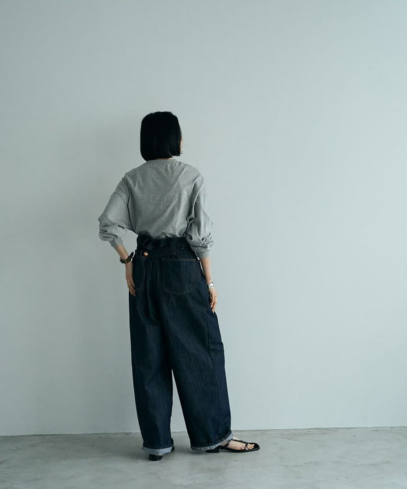 美品 marjour TUCK DENIM タックデニムパンツ 濃紺 ワイド M 美品 marjour TUCK DENIM タックデニムパンツ 濃紺 ワイド M