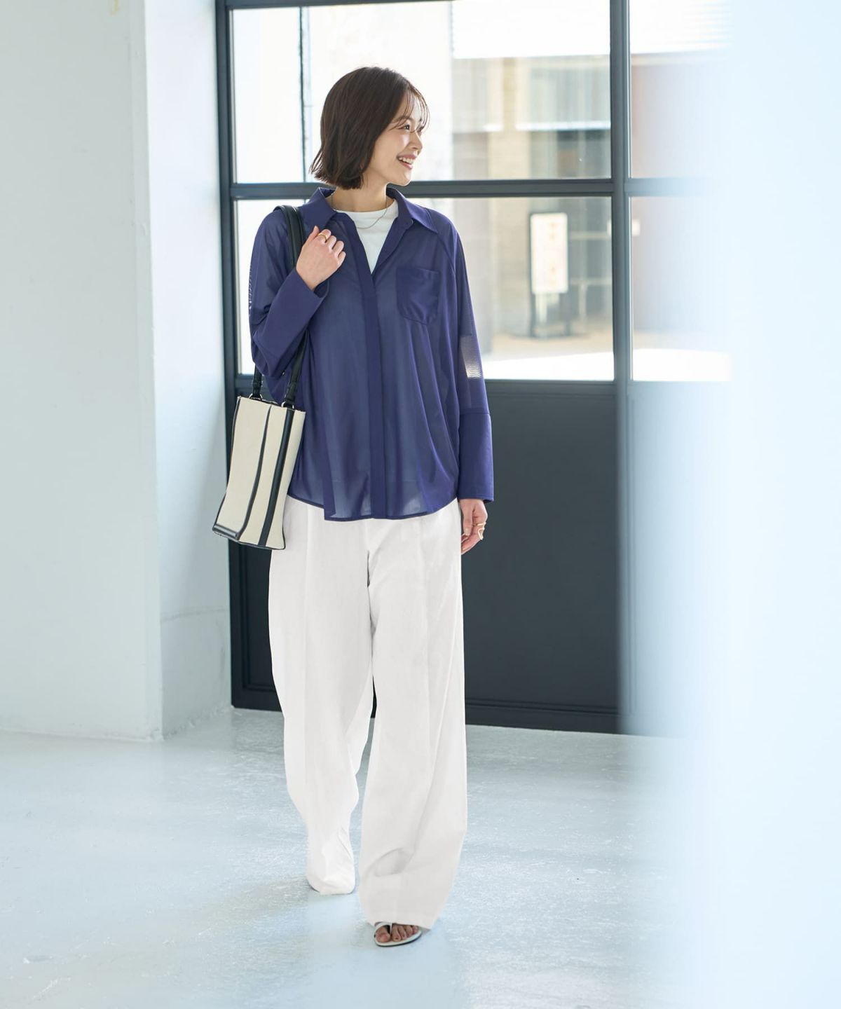 着用イメージ 167cm ネイビー