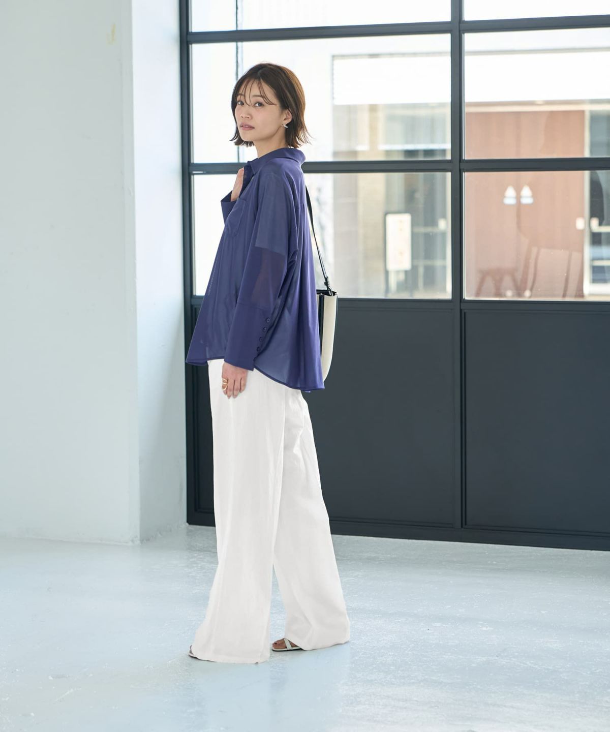 着用イメージ 167cm ネイビー