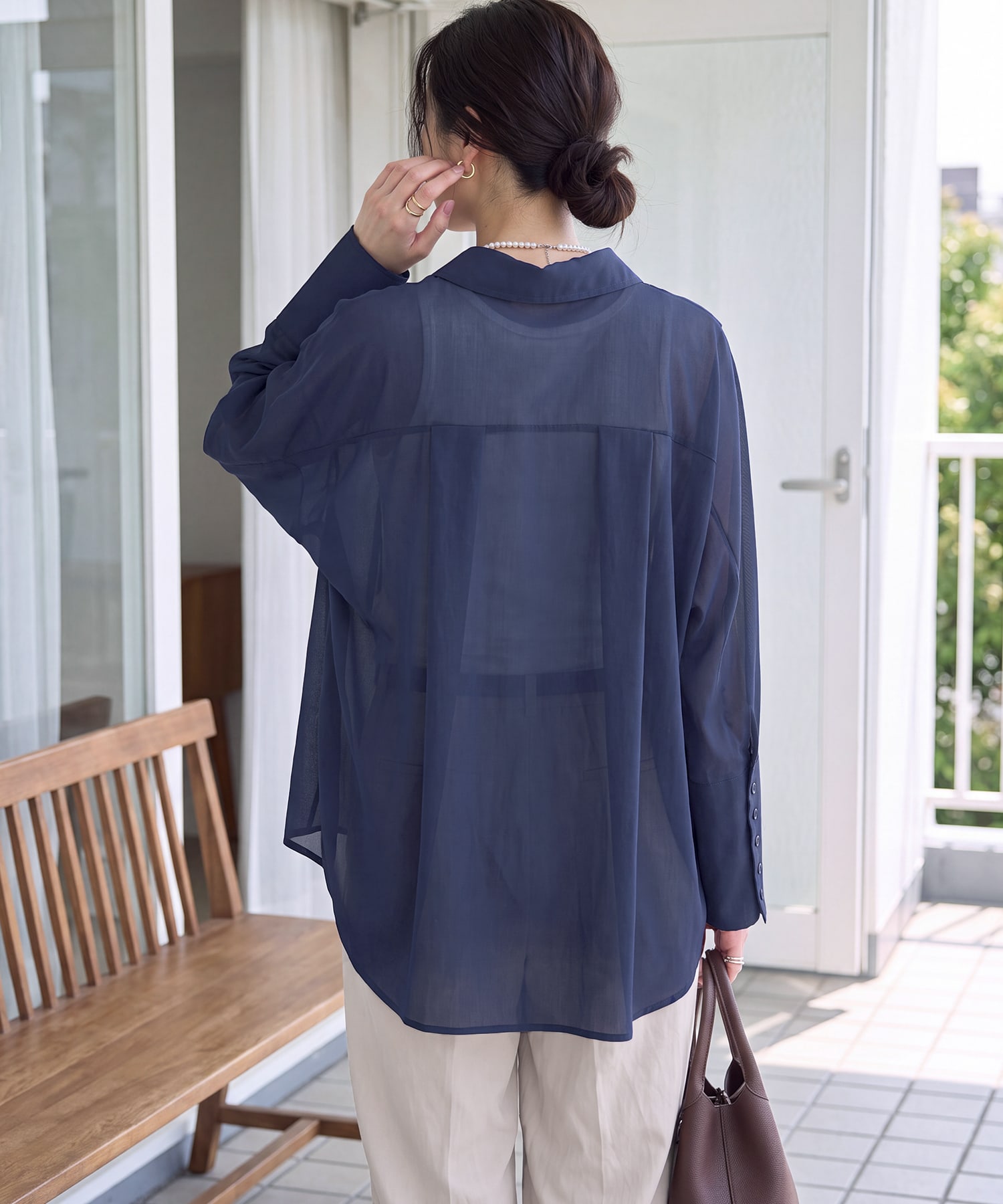着用イメージ 167cm ネイビー