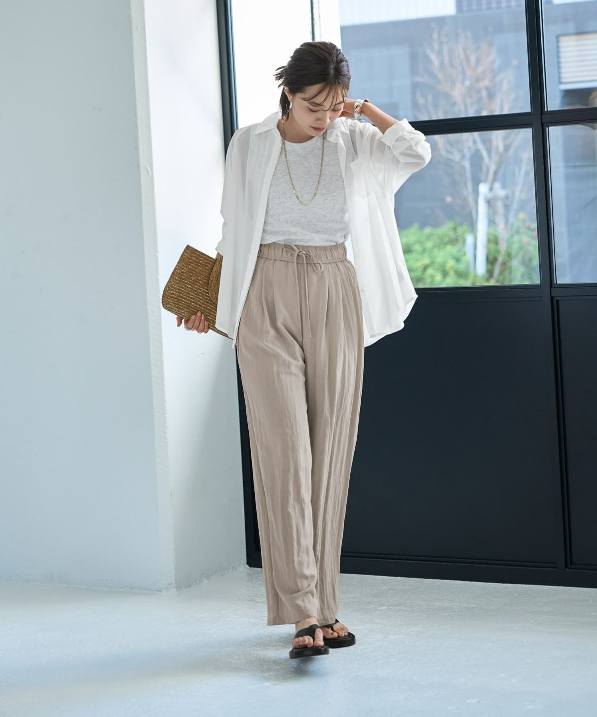 着用イメージ 167cm ホワイト