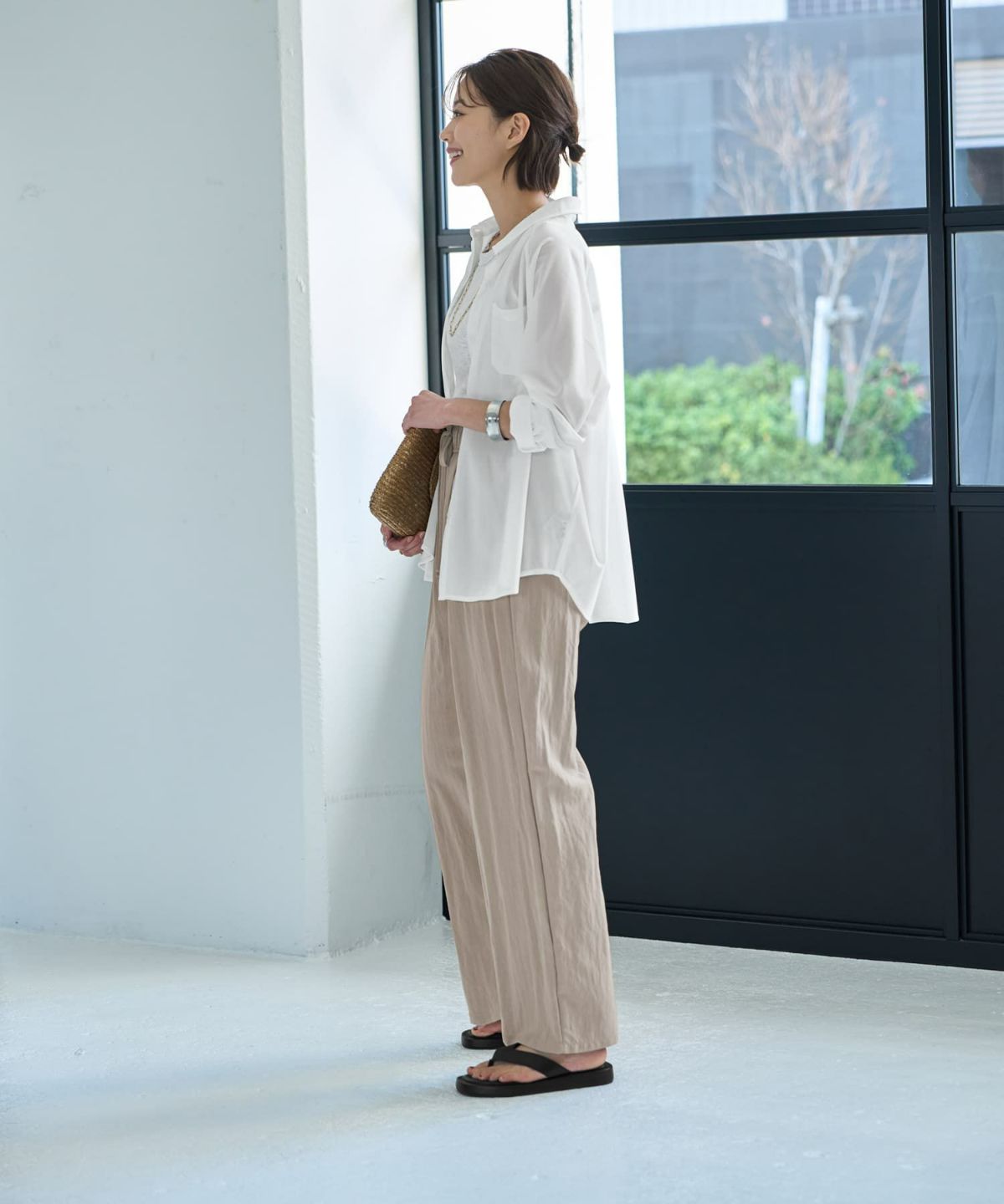 着用イメージ 167cm ホワイト