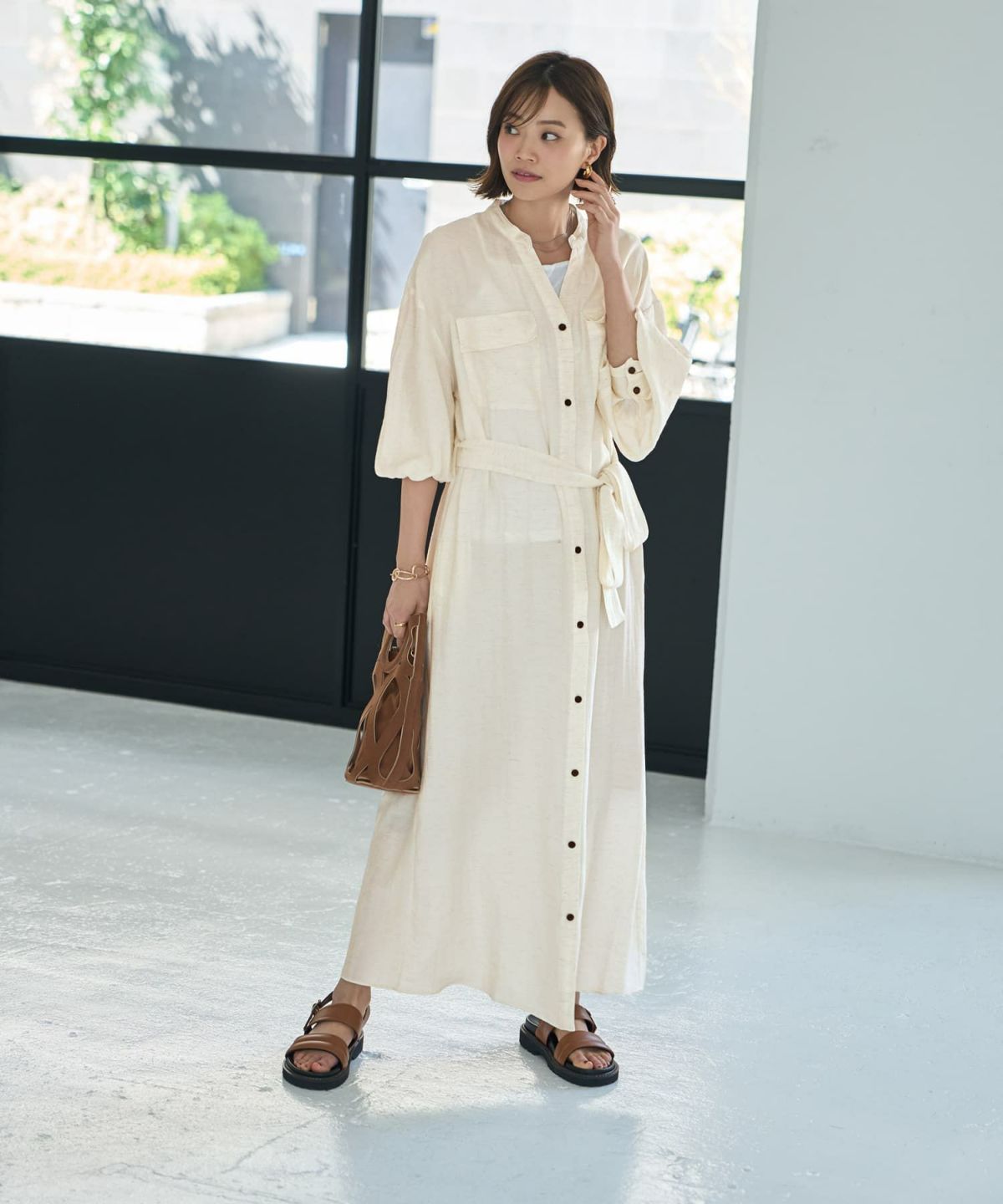 着用イメージ　167cm 02サイズ エクリュ