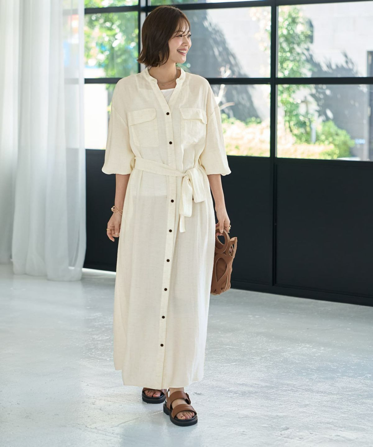 着用イメージ　167cm 02サイズ エクリュ