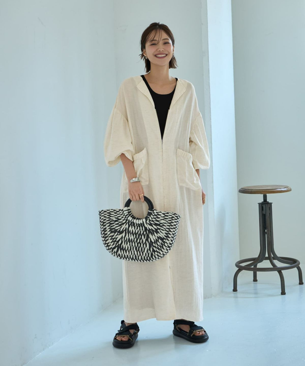 着用イメージ　167cm 02サイズ エクリュ