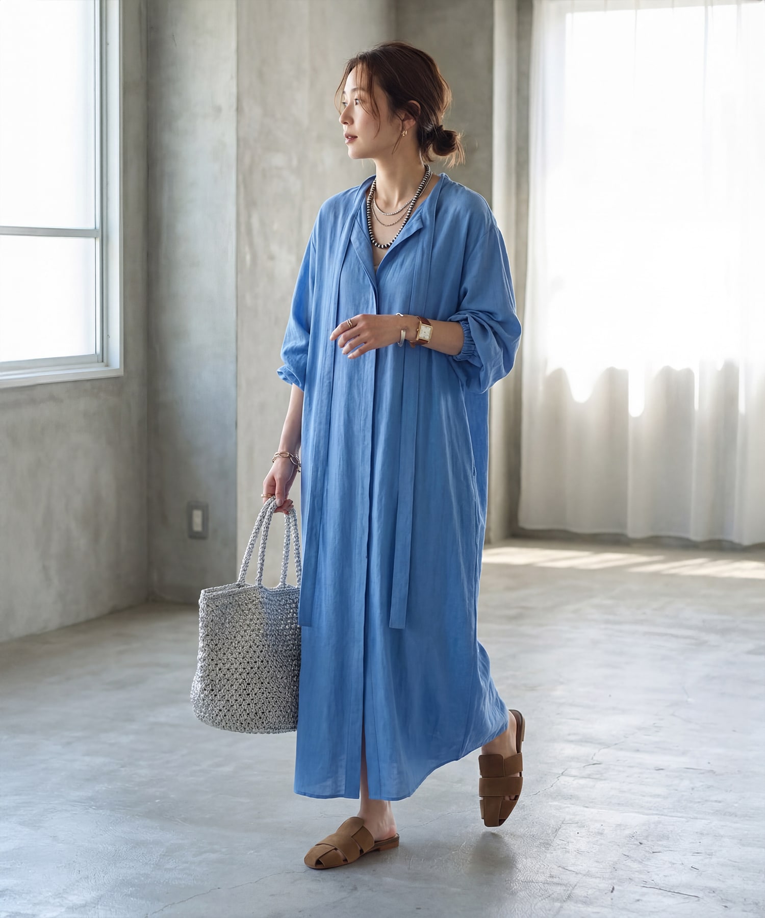 着用イメージ　167cm 02サイズ　ブルー
