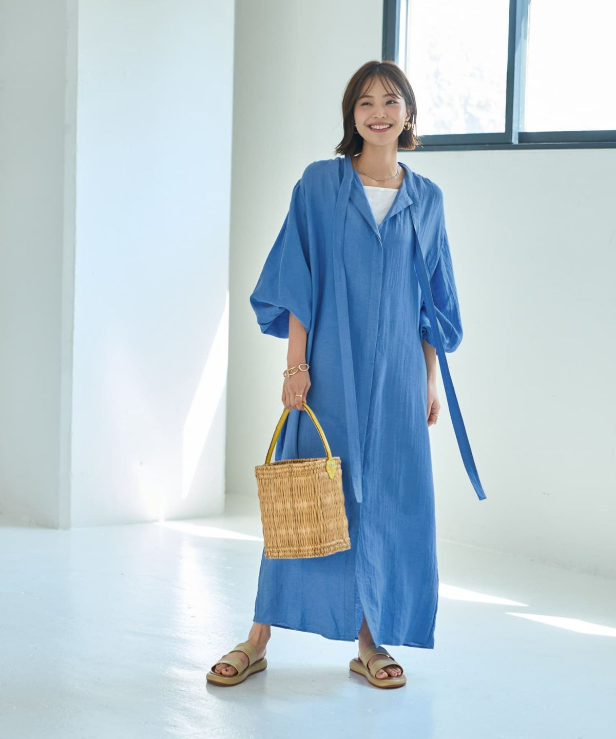 着用イメージ　167cm 02サイズ　ブルー