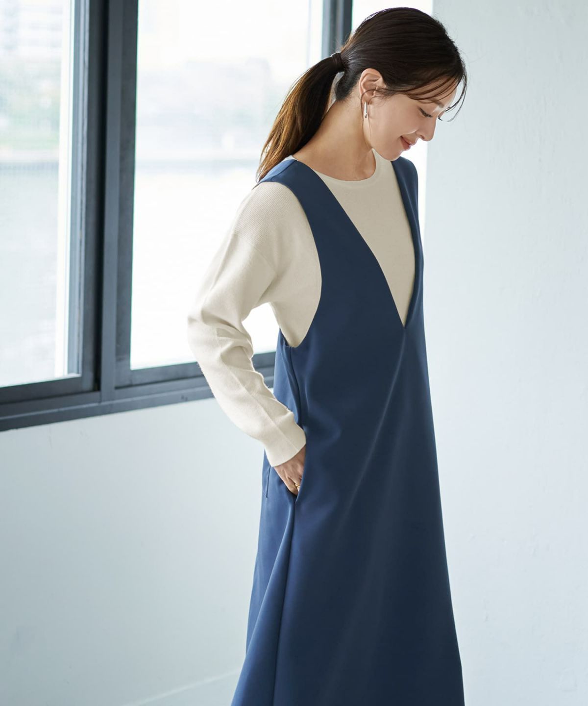 着用イメージ 166cm ブルー 02サイズ
