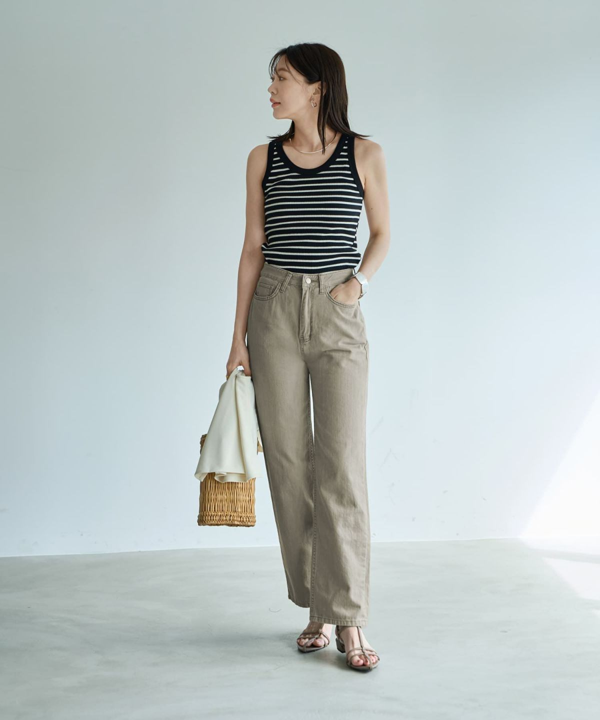 着用イメージ 166cm Sサイズ　カーキ