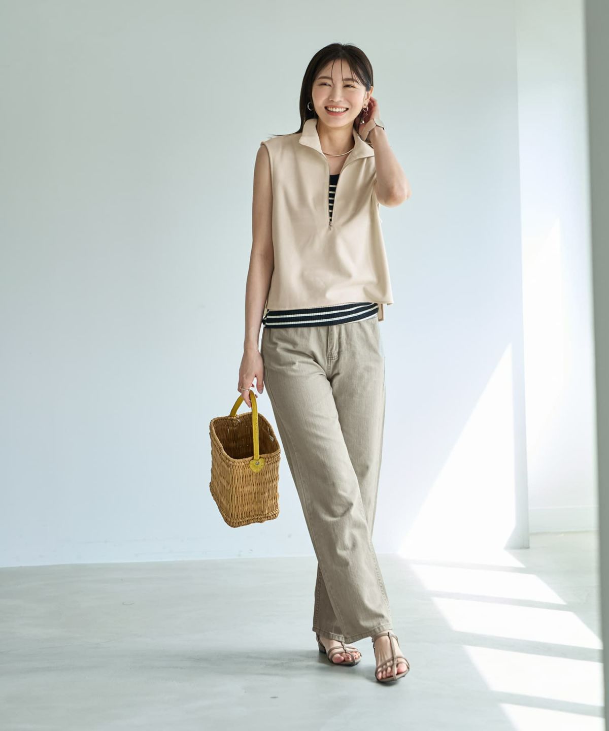 着用イメージ 166cm Sサイズ　カーキ