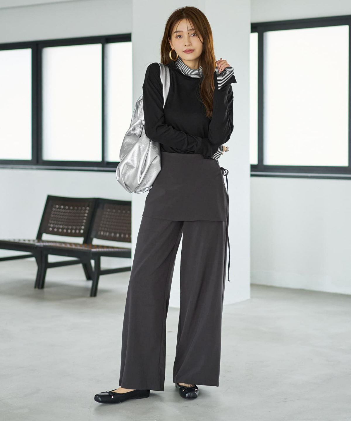 着用イメージ 166cm チャコール Sサイズ