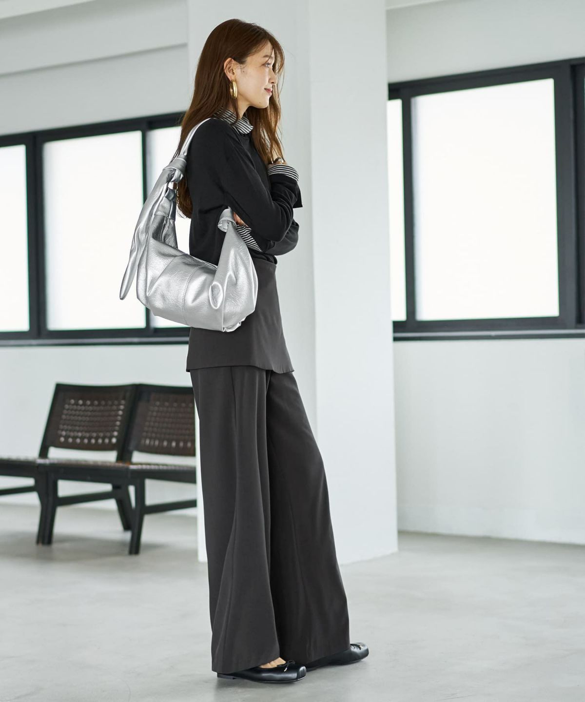 着用イメージ 166cm チャコール Sサイズ