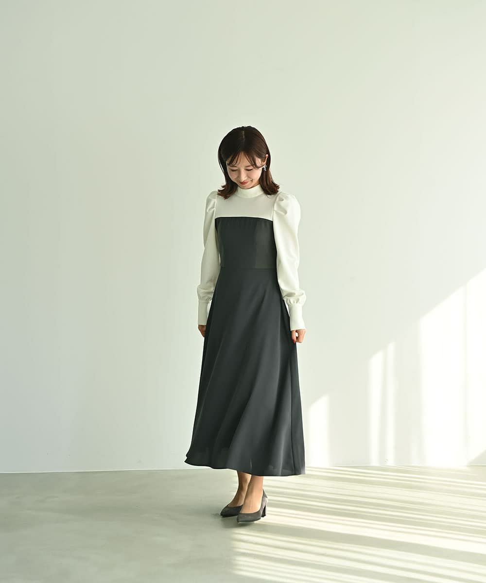 着用イメージ　161cm OFFWHIE×GRAY