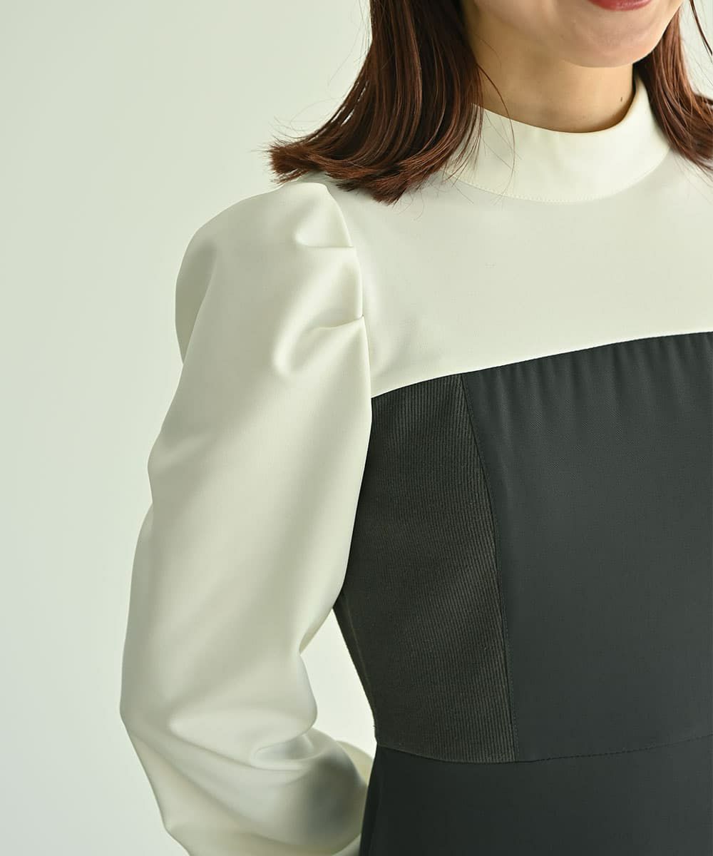 着用イメージ　161cm OFFWHIE×GRAY