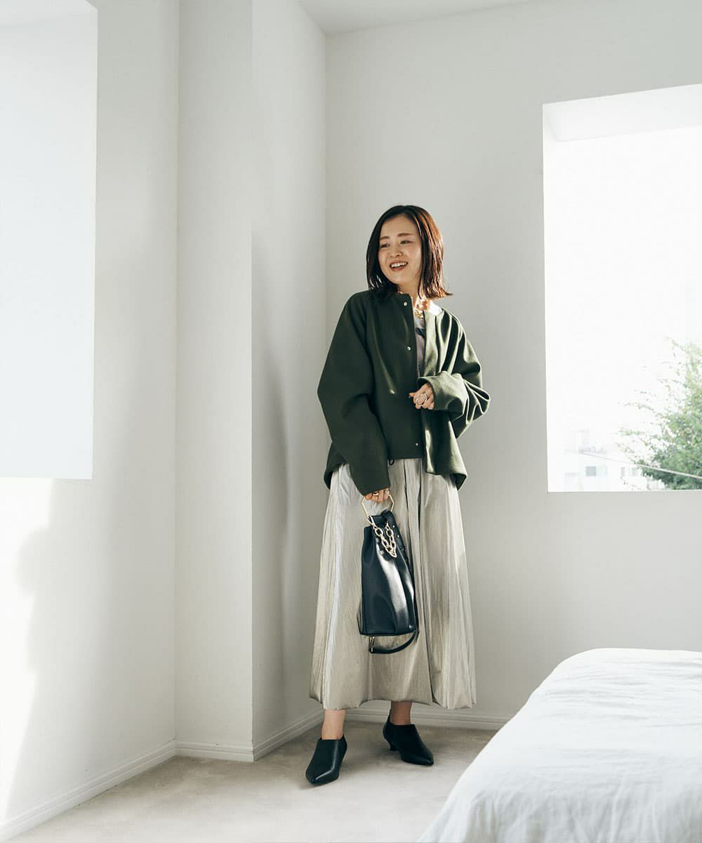 着用イメージ　161cm　KAHKI