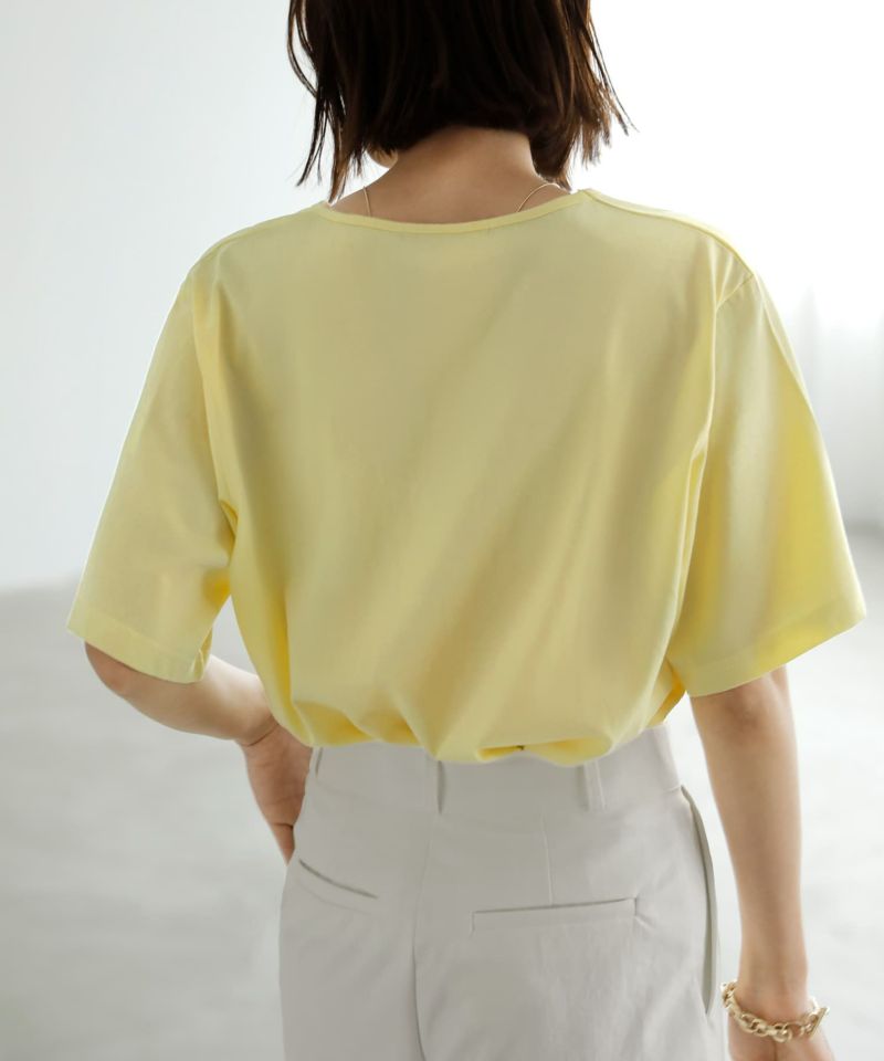tシャツ デコルテが開いたヌケ感５分袖Tシャツ レディース STYLE DELI｜デコルテが開いたヌケ感5分袖Tシャツ | Rakuten