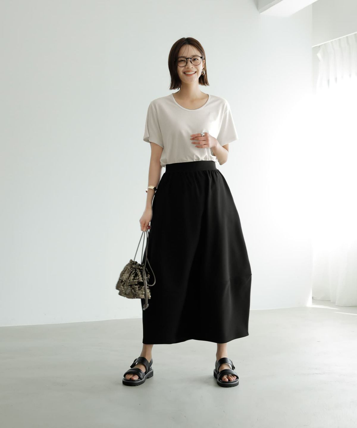 着用イメージ　167cm ブラック 02サイズ